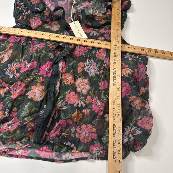 NWT SUNDANCE Teal Bloom Top Sleeveless Lined Blouse Floral Romantic XXL A030126 - Picture 8 of 8